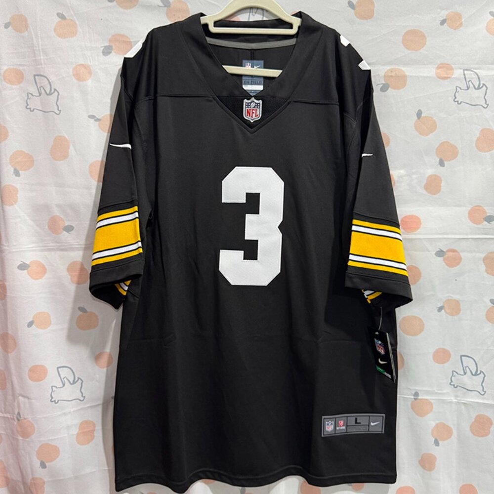 Russell Wilson 3 Pittsburgh Steelers Captains Patch Jersey Black